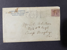 1919 WWI Camp Humphreys VA Cover Lakeview Hospital Suffolk VA Flag Cancel picture