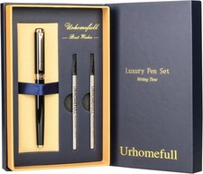 Stunning Luxury Rollerball Pen with 24K Gold Trim,Switzerland Tip with Black ... picture