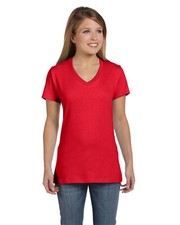 Hanes Ladies' 4.5 oz. 100% Ringspun Cotton Nano-T V-Neck T-Shirt S04V XS-2XL picture