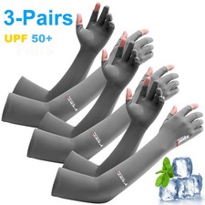 6pcs Summer Cooling Cycling Hiking Arm Sleeves UV Sun Protection Ice Silk Gloves picture