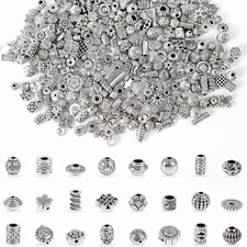 300Pcs Silver Spacer Beads for Jewelry Making Metal Tibetan Antique Beads Bracel picture