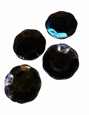  Vintage Ilona Black Amethyst Glass Scalloped Small Plates - Set of 4 4 in dish picture