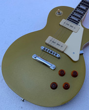 New 6 String Electric Guitar Bone Nut Glossy Finished P-9-0 Pickup Gold Top picture