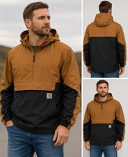 Carhartt Rain Defender Anorak Jacket Men’s Brown Black Hooded picture