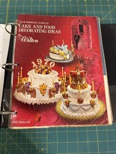 LOT of 14 WILTON CAKE DECORATING YEAR BOOKS 1960s-1970s-1980s in a 3 inch binder picture