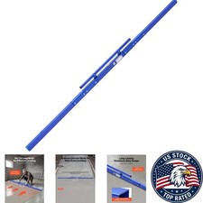 96-Inch Aluminum Manual Screed Board with Built-in Bubble Level - Blue picture