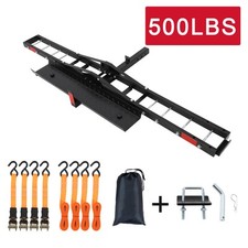 500 LBS Heavy Duty Motorcycle Hitch Carrier Universal Dirt Bike Rack with Ramp picture