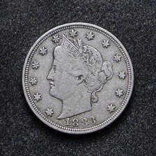1883 No Cents Liberty V Nickel VF (bb19619) picture