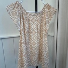 Loft Women's Cream and Tan Blouse picture
