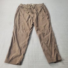 L.L.Bean Vista Camp Pants Womens 1X Plus Brown Ripstop Hiking Trousers 515230 picture