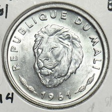 Mali 1961 25 Francs Lion animal BU 197709 combine shipping picture