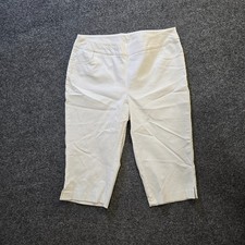 Lulu B Pants Womens Size 14 White Cropped Pull On Tapered Stretch Casual Capsule picture