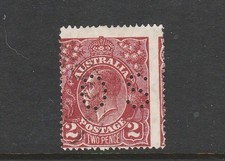 1927 KGV 2d RED-BROWN SMW PERF 14 MIS-PLACED PERFORATIONS BW 97BA EXTREMELY RARE picture