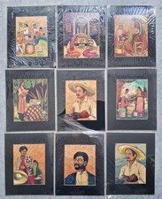COLLECTION OF 9 PIECES OF MEXICAN POPOTILLA ART BY FELIPE OLAY 1940'S-1950'S picture