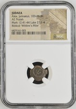 Widows Mite Ancient Coin NGC Certified * Excellent * Judean Prutah (103-76 BC) picture