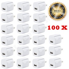 100x White 1A USB Power Adapter AC Home Wall Charger US Plug FOR iPhone 5S 6 7 8 picture