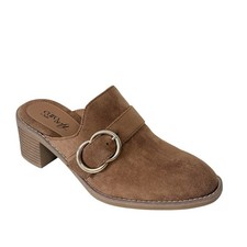 Eurosoft by Sofft Holly luggage Brown Suede Heeled Mule Shoes for Women's SZ/6.5 picture