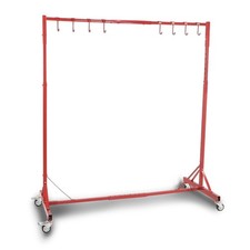 5ft 7ft Adjustable Paint Stand Automotive Rack 8 Hooks 4 Swiveling Wheels Red picture