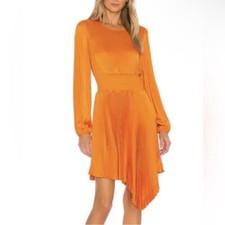 ALC Behati Asymmetrical Pleated Long Sleeve Mini Dress Sz 2 Kelly Clarkson Bold picture