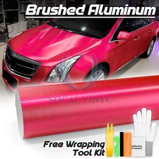 Premium Pink Brushed Aluminum Steel Vinyl Wrap Sticker Film Decal Air Release picture