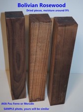 Bolivian Rosewood 2 x 2 x 12 DRIED  3 PACK picture