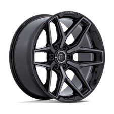 22x9.5 Fuel FC854 Flux Gloss Black Brushed Face W/ Gray Tint Wheel 6x135 (20mm) picture