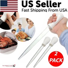 2 PCS Meat & Poultry Baster Heat Resistant BPA Free Turkey Syringe Flavor 30ML picture