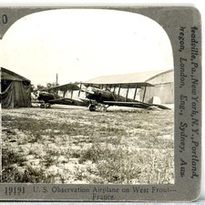 U.S. Observation Airplane On West Front, France-Keystone Stereoview O122 picture