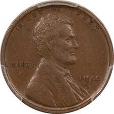 1914-D LINCOLN CENT , CHOCOLATE BROWN KEY-DATE picture