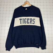 Memphis State Tigers 80s Crewneck Large Blue White Sweatshirt Russell Athletic picture
