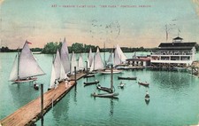 Portland OR Oregon Yacht Club The Oaks Sailboats Dock 1911 Postcard picture