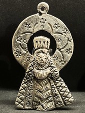 Spain antique Virgin design Artisanal Made probably silver 31 g. medal pendant picture