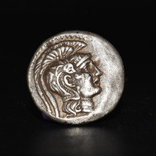 Old Ancient Greek Attica Athena Owl Silver Tetradrachm Silver Coin Rare 18mm. picture