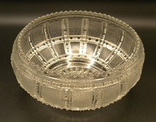 EAPG Early American Pattern Glass Berry Bowl – Block Panel Pattern Scalloped Rim picture