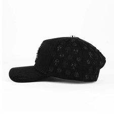 EL BARBAS HATS CHROME SILVER BLACK SNAPBACK HAT picture