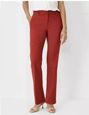 EUC Ann Taylor Beautiful Bold Red Trouser Pants In Size 4 picture
