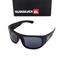 Quicksilver Large Sports Wrap Sunglasses Matte Black Frame Smoke Tinted Lens picture