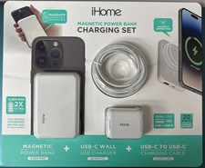 iHome Magnetic Power Bank Charging Set – Wireless Fast Charge | Brand New |White picture