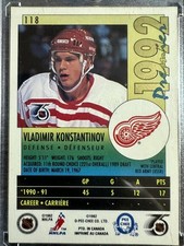 1991-92 OPC Premier Konstantinov LIDSTROM BACK ERROR RARE + Corrected Card picture