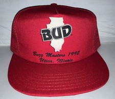 Vtg Bud 1992 Buzz Masters Snapback Hat Cap Brew 90s Budweiser Party Frat College picture