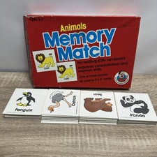 Vintage Frank Schaffer Animals Memory Match Card Game FS-2202 Box 47 Cards READ picture