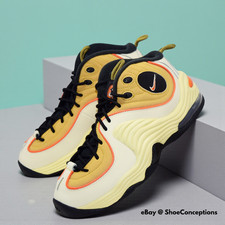 Nike Air Penny 2 Shoes Black Wheat Gold Safety Orange DV7229-700 Men's Size 9 picture