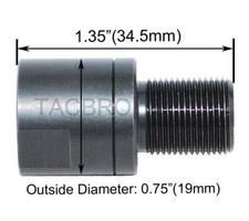 1/2x36 Female to 1/2x28 Male Steel Muzzle Converter with Crush Washer picture