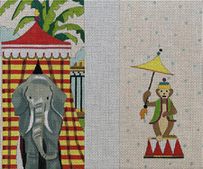 Needlepoint Handpainted Colors of Praise Circus Eyeglass Case picture