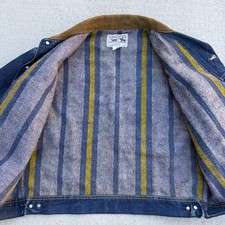 Lee Storm Rider Jacket 101J 1960s Large Dark Wash Corduroy Collar USA Made picture