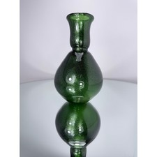 Signed Jerry Heer Lotton Studios Art Glass Vase Green Aventurine Inclusion 2009 picture