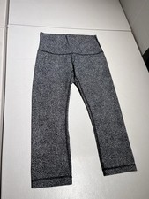 Lululemon Leggings Women's 8 High Times Crop Coco Pique Black Yoga Pants picture