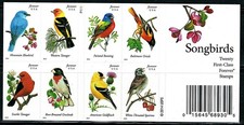 Mint US 2014 Songbirds Forever Booklet Pane of 20 Stamp Scott# 4882-4891 (MNH) picture