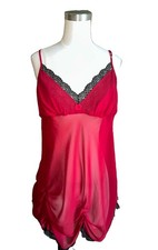 Vintage Inner Most Burgundy Sheer Lace Chemise Nightgown Slip Lingerie Large picture