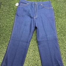 NWT Deadstock Lee Denim Straight Jeans Mens 38x32 (Fits 36x32) Blue Denim Dark picture